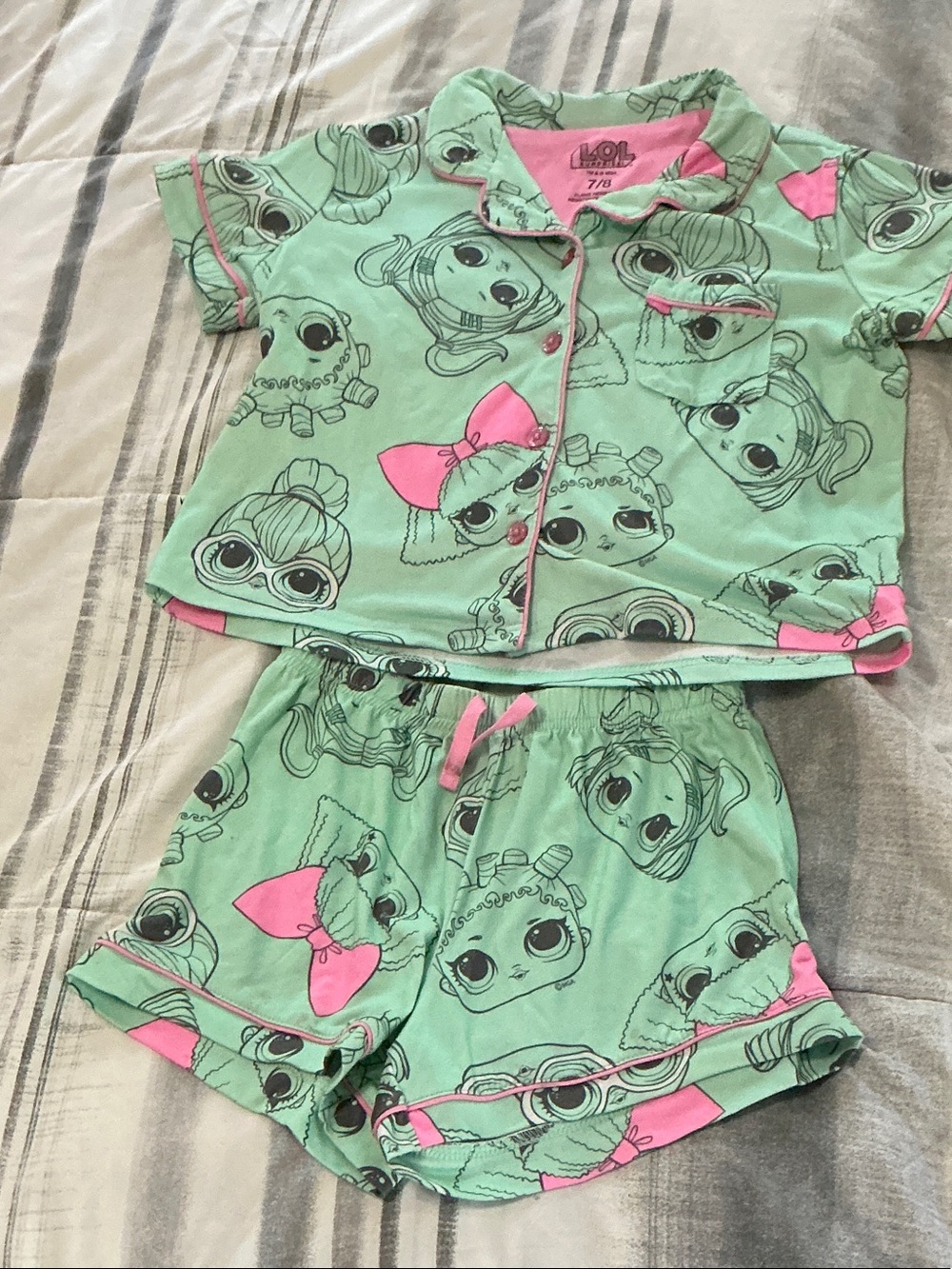 L.O.L. Surprise! Mint and Bright Pink Short Pajama Set